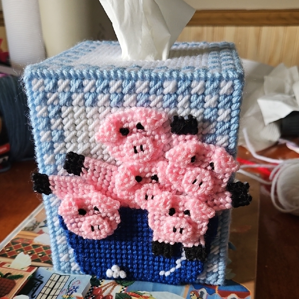 Handmade Pig Tissue Box Cover